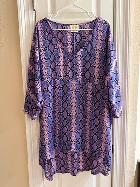 Peace Love Cake Purple and Pink Snake Print Tunic